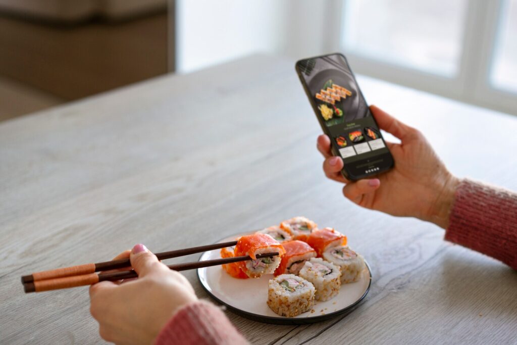 High angle woman holding sushi 23 2149954878 High angle woman holding sushi 23 2149954878